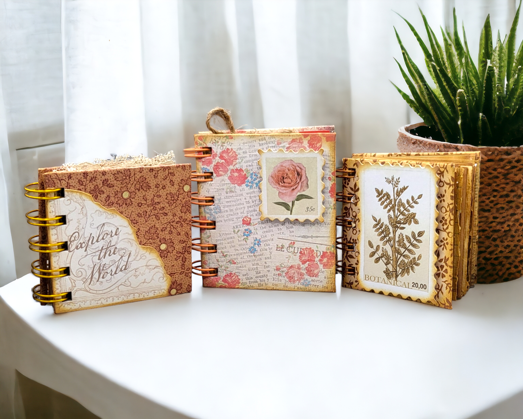 a set of 3 blank mini junk jounrals