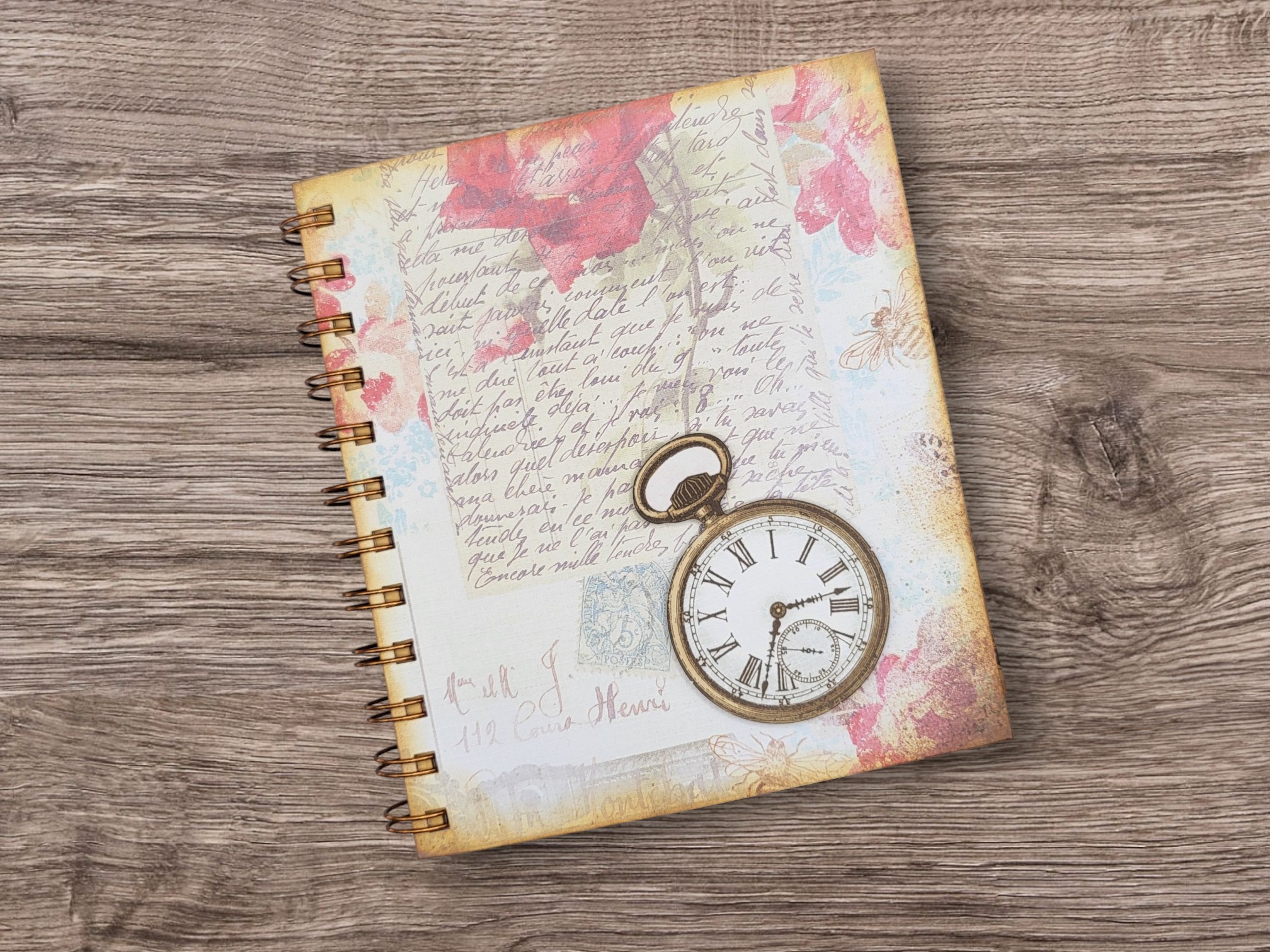 A blank vintage ephemera junk journal that is perfect for beginners